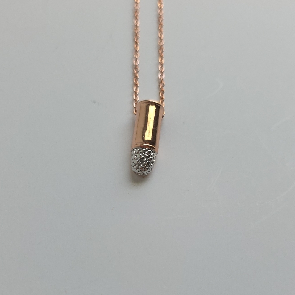 Elegant Rose Gold and Silver Pendant Necklace